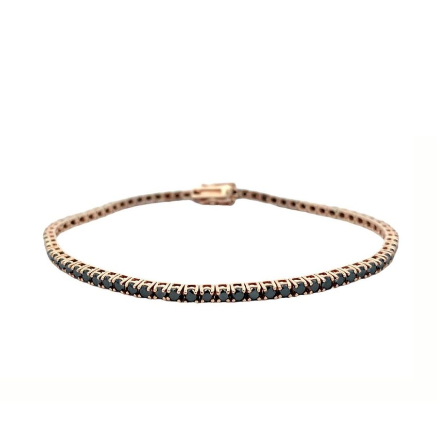 Jewelry ESTATE JEWELRY | 14K Rose Blk Diamond Bracelet