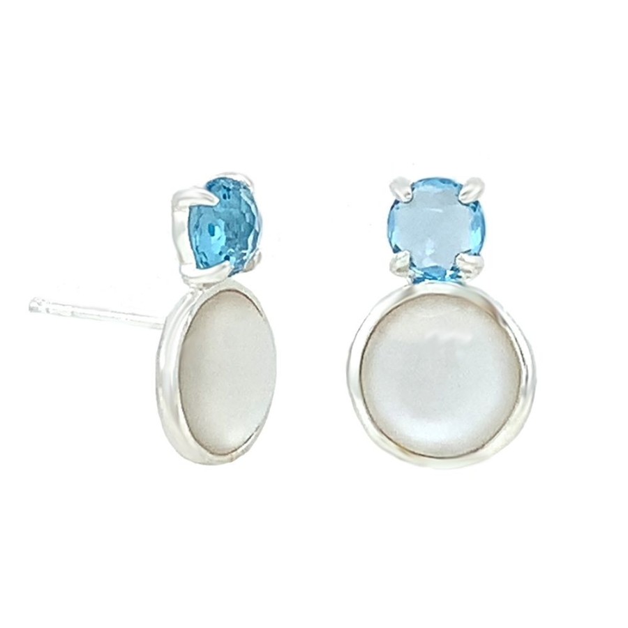 Jewelry IPPOLITA dba ALE VIOLA LLC | Topaz & Pearl "Snowman" Earrings