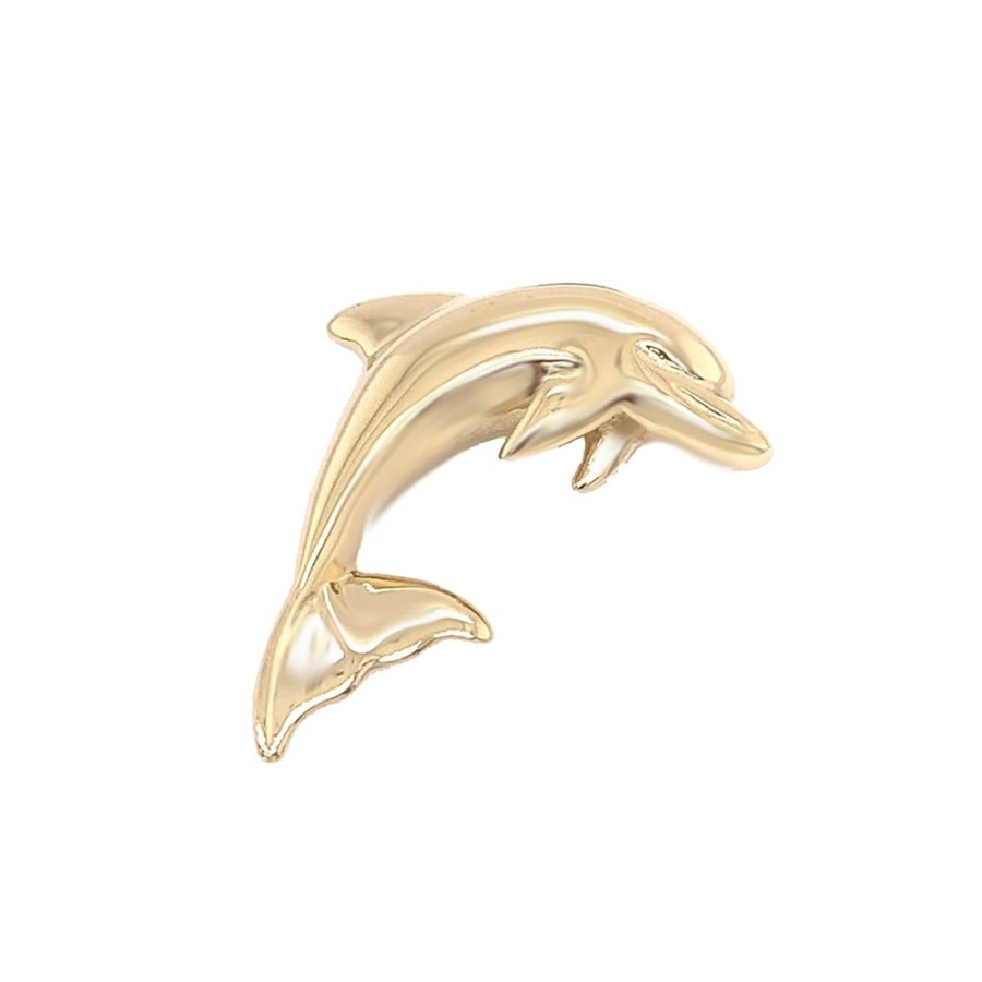 Jewelry ESTATE JEWELRY | 14Ky Gold 1.25" Vintage Dolphi