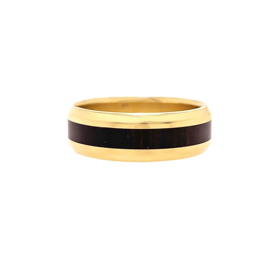 Jewelry HEAVY STONE RINGS | Gold & Ebony Wood Wedding Band