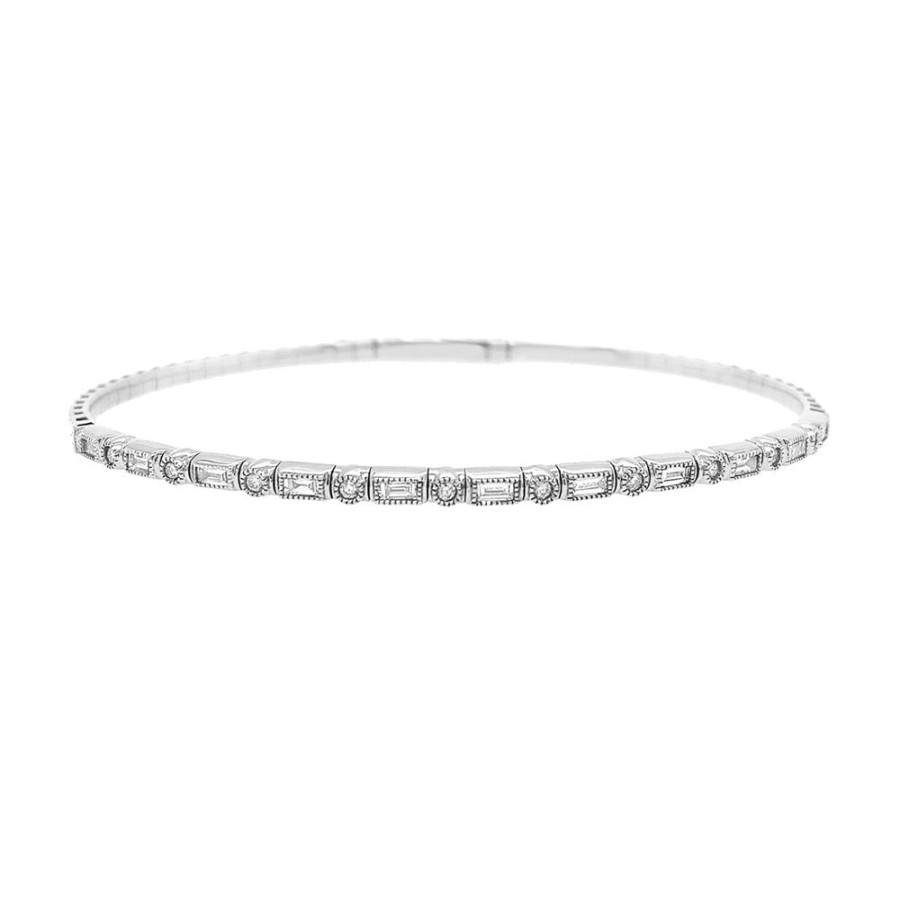 Jewelry IDD USA LLC | 14Kw Dia Baguette/Round Bracelet