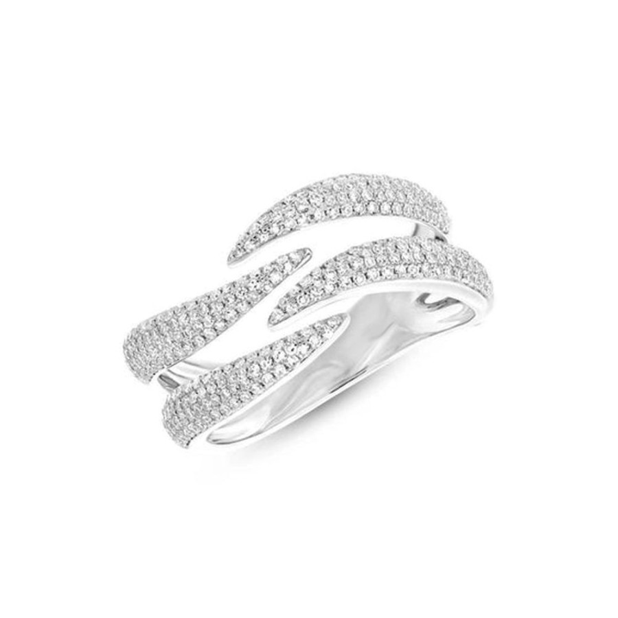 Jewelry SHY CREATION | 14Kw Pave 4-Row Wave Ring