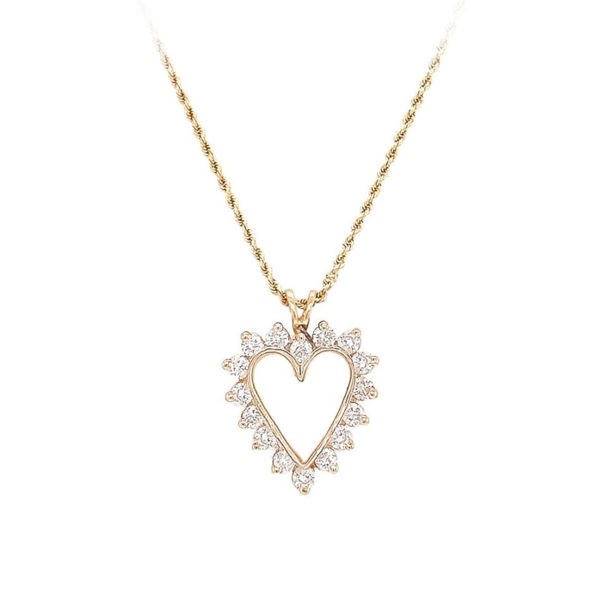 Jewelry ESTATE JEWELRY | 14Ky Vintage 3/4Ct Heart Pendant