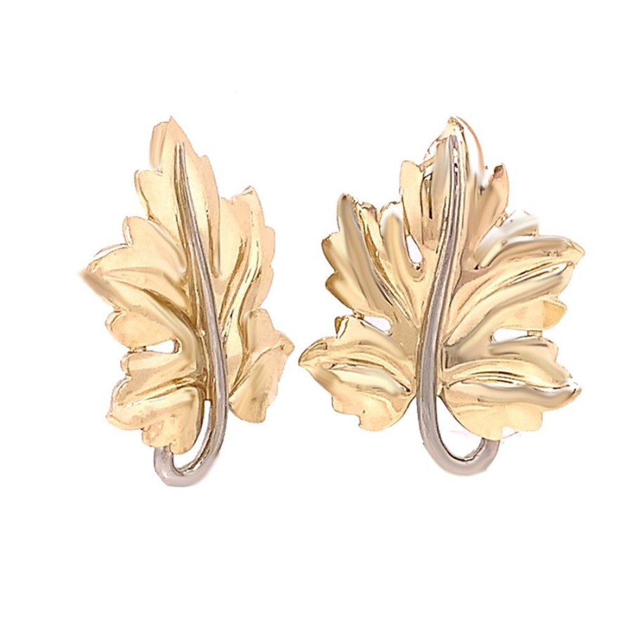 Jewelry ESTATE JEWELRY | Vintage "Leaf" Stud Earrings