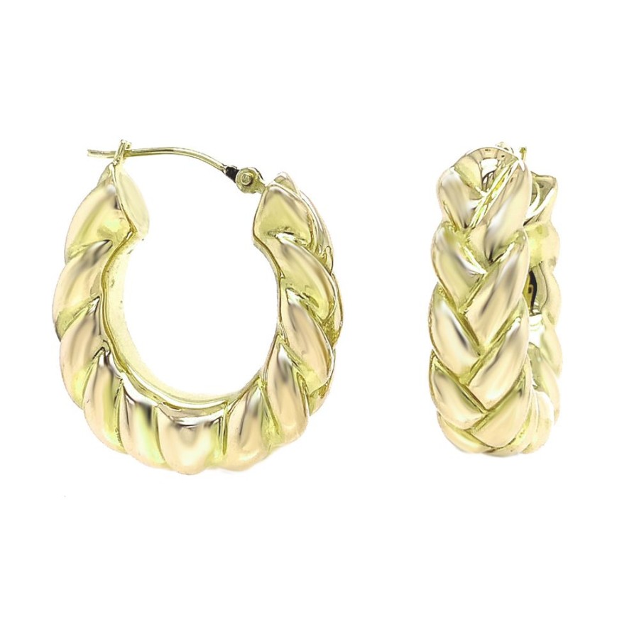 Jewelry ESTATE JEWELRY | Vintage 1" Braided Hoops