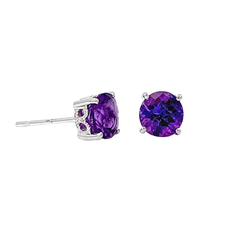 Jewelry IN THE ROUGH NY CORP | 14Kw 6Mm Amethyst Studs