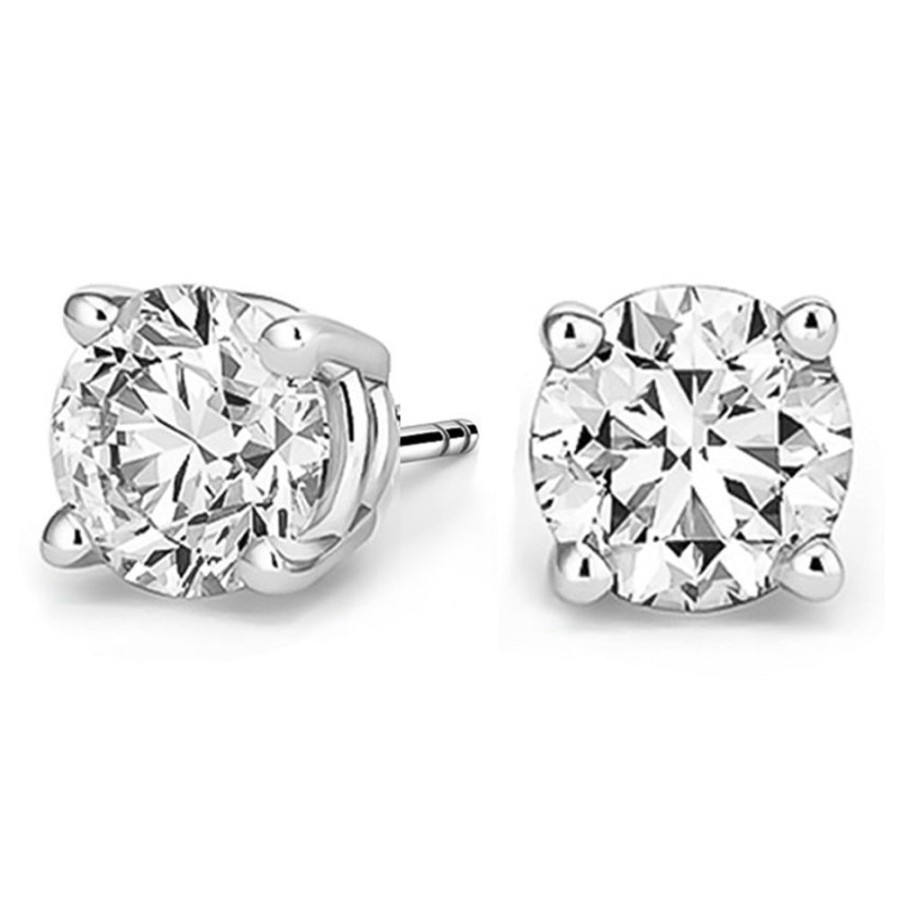 Jewelry NOT AVAILABLE | 14Kw 7.75Ct 4-Prong Cz Studs