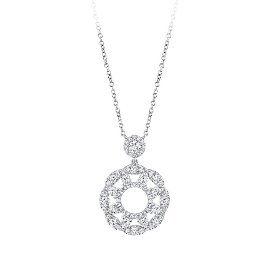 Jewelry SHY CREATION | Diamond "Lace" Circle Pendant