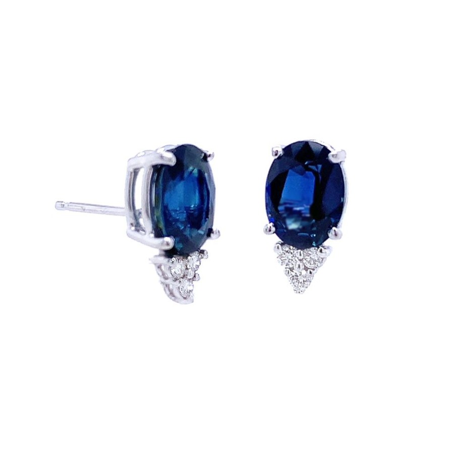 Jewelry ESTATE JEWELRY | 14Kw Gold Vintage Sapphire & .