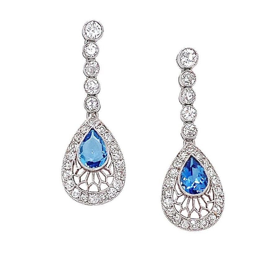 Jewelry MELIDAM ENTERPRISES INC | Vintage Aqua & Diamond Drops