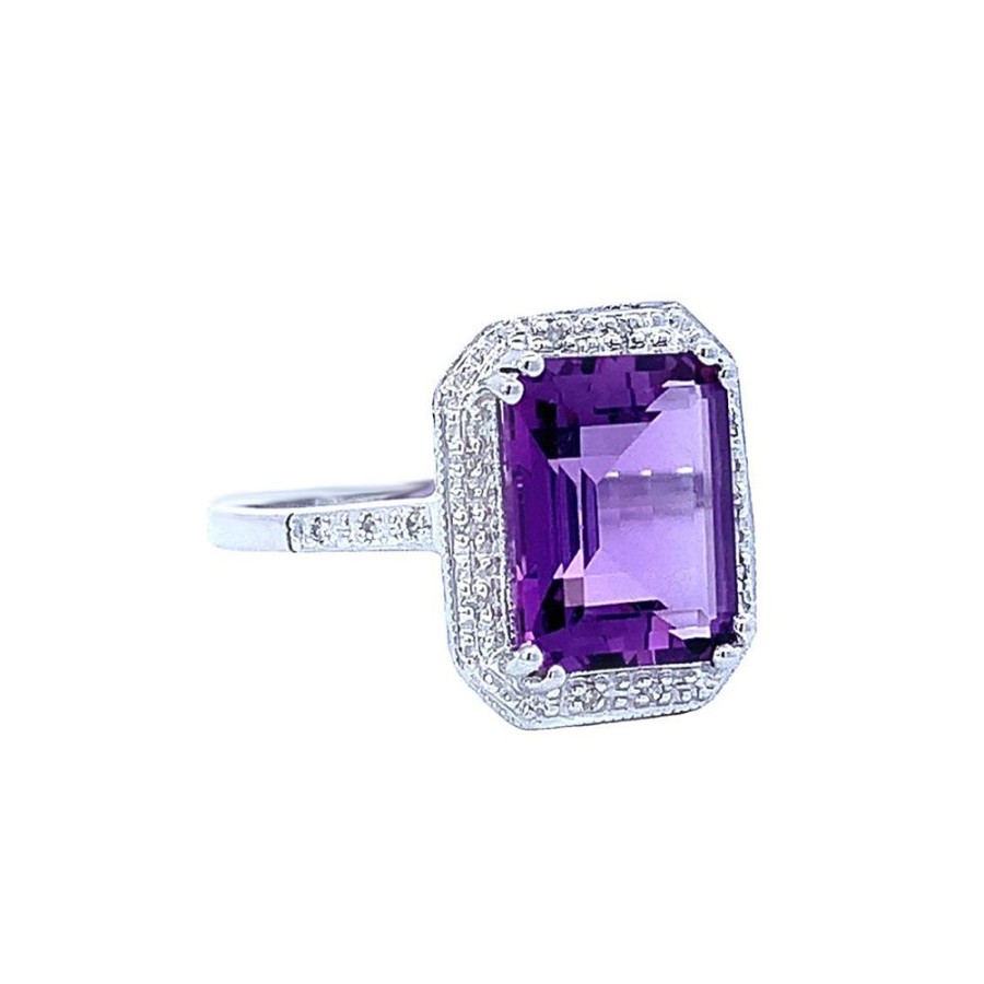 Jewelry ESTATE JEWELRY | Vintage Amethyst Halo Ring