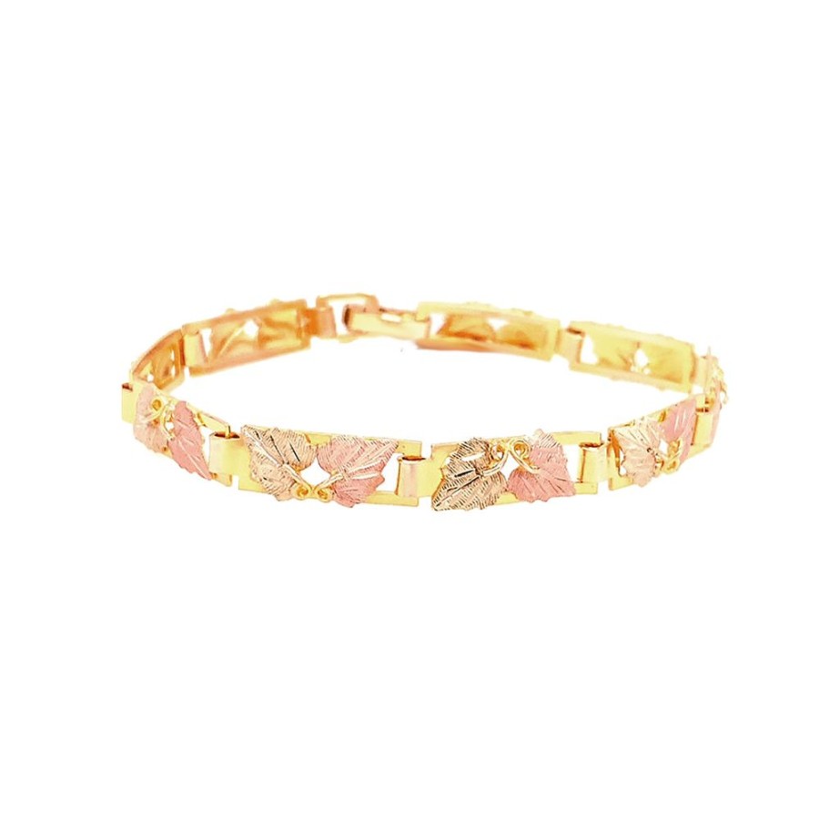 Jewelry ESTATE JEWELRY | Tricolor Vintage "Leaf" Bracelet