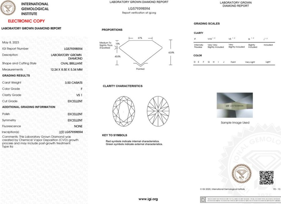 Jewelry IDD USA LLC | Loose Lab-Grown Diamond: 3.50C