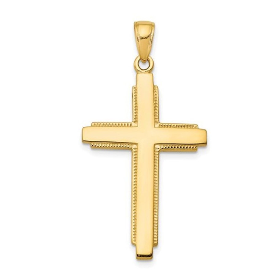 Jewelry QUALITY GOLD OF CINCINNATI | 14Ky Solid Polished Etched Cross