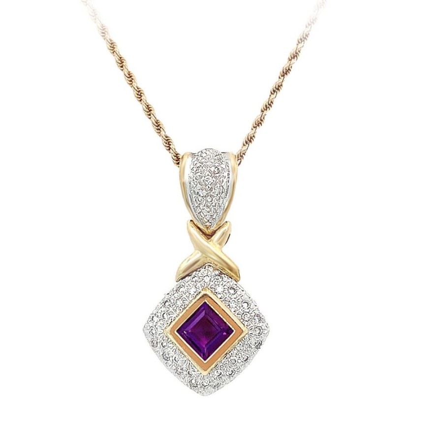 Jewelry ESTATE JEWELRY | Vintage Square Amethyst Enhancer