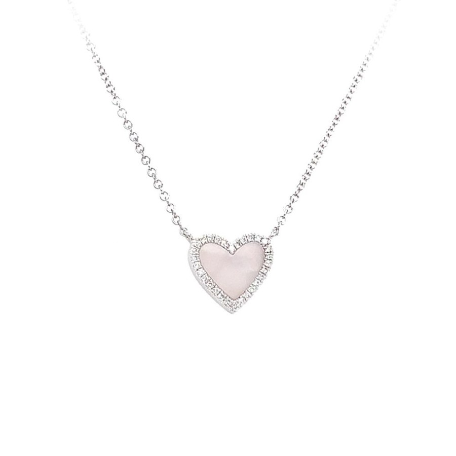 Jewelry SHY CREATION | Small Pink Opal Heart Necklace