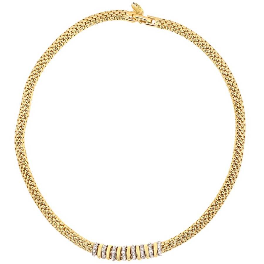 Jewelry ESTATE JEWELRY | 18Ky Gold 17" Vintage Mesh Nec