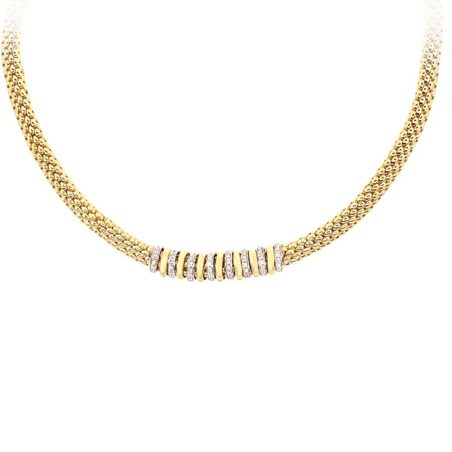 Jewelry ESTATE JEWELRY | 18Ky Gold 17" Vintage Mesh Nec