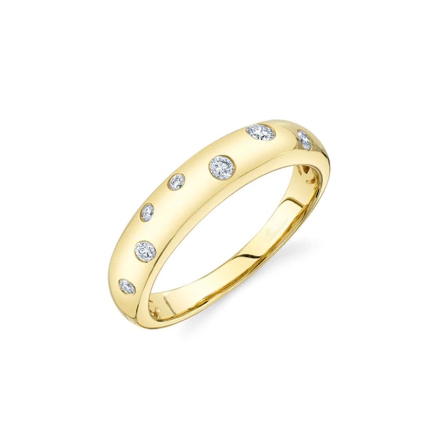 Jewelry SHY CREATION | 14Ky Diamond Dotted Domed Band