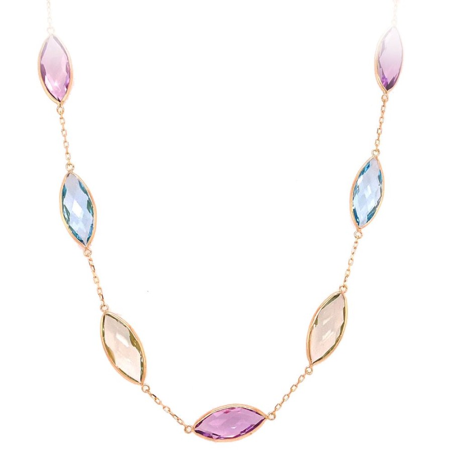 Jewelry JEWELMAK | Marquise Gem Station Necklace