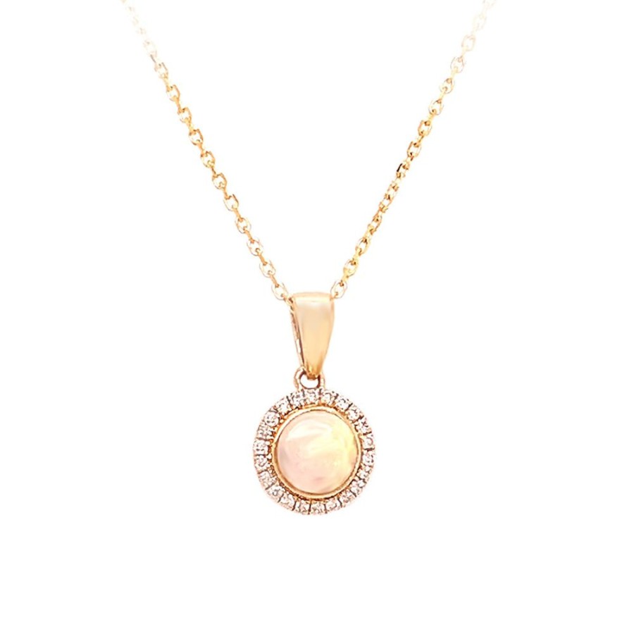 Jewelry IN THE ROUGH NY CORP | Round Opal Halo Pendant