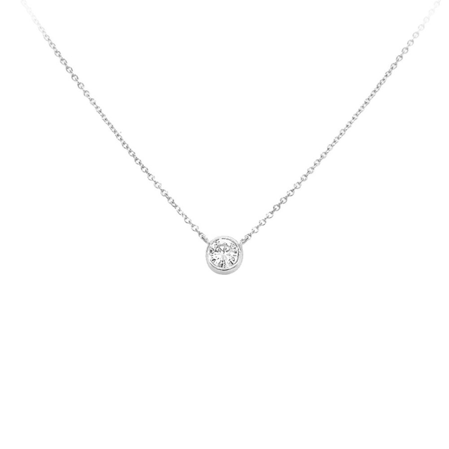 Jewelry ESTATE JEWELRY | 14Kw Vintage 1/2Ct Diamond Necklace