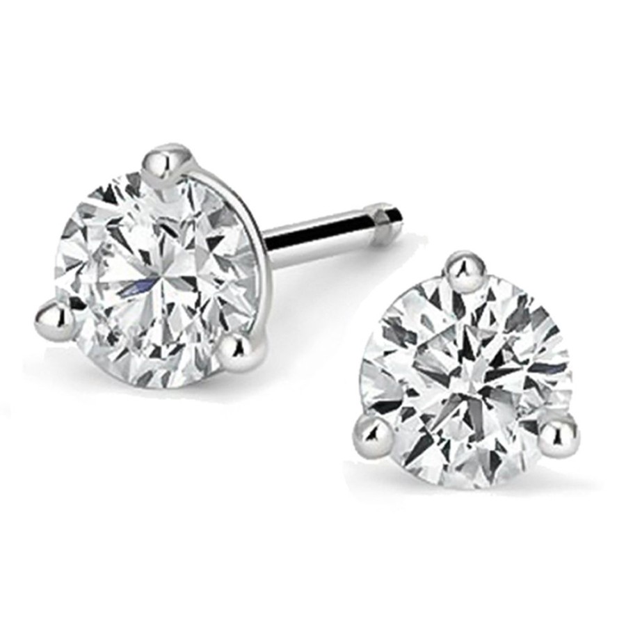 Jewelry NOT AVAILABLE | 18Kw 6Ct 3-Prong Cz Studs