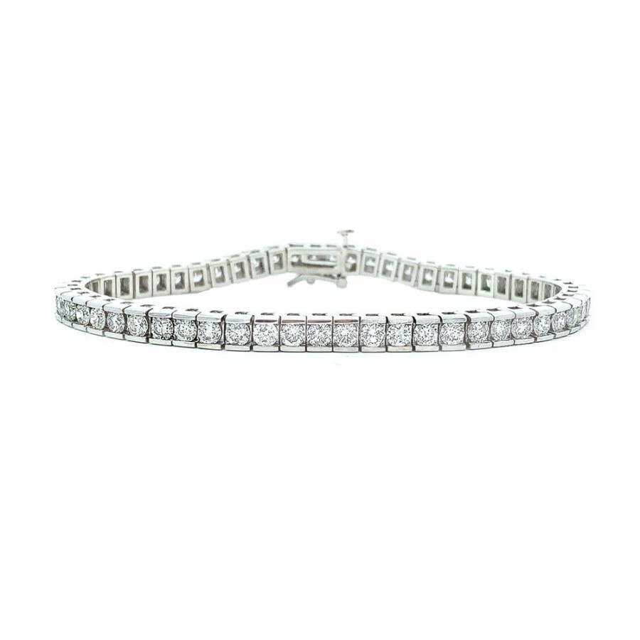 Jewelry ESTATE JEWELRY | 14Kw Vintage 5Ct Tennis Bracelet