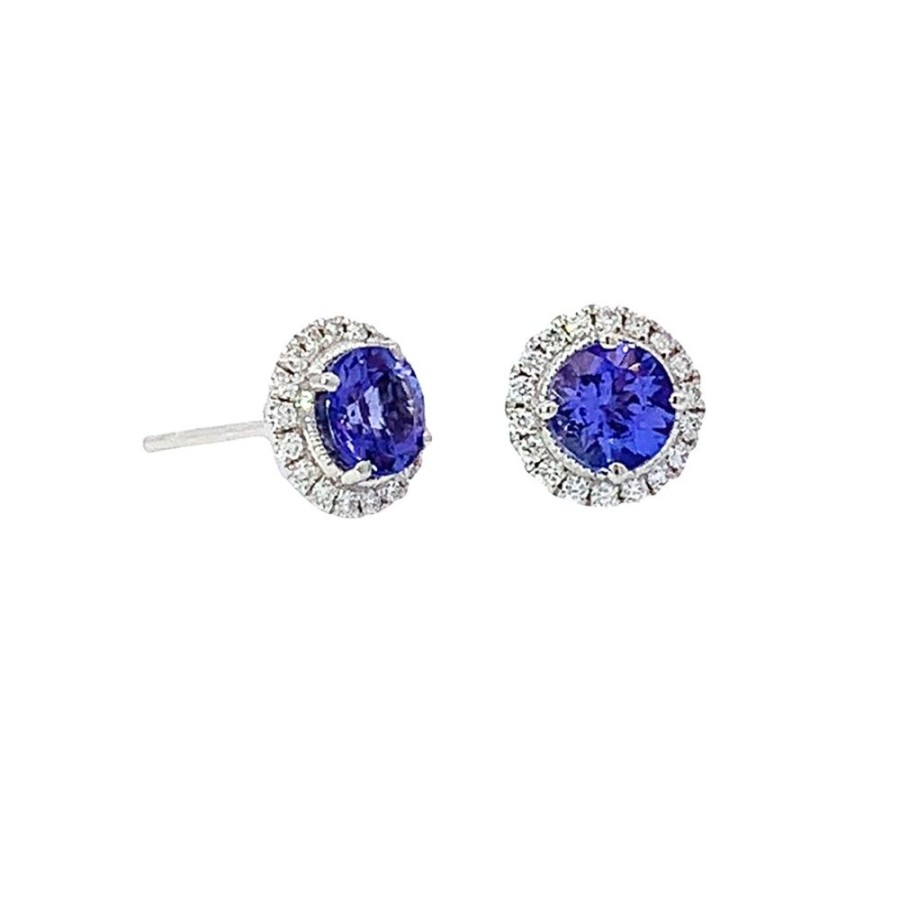 Jewelry IN THE ROUGH NY CORP | Tanzanite Halo Stud Earrings