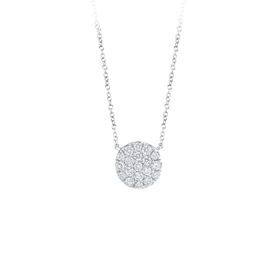 Jewelry SHY CREATION | 14Kw Small Round Pave Necklace