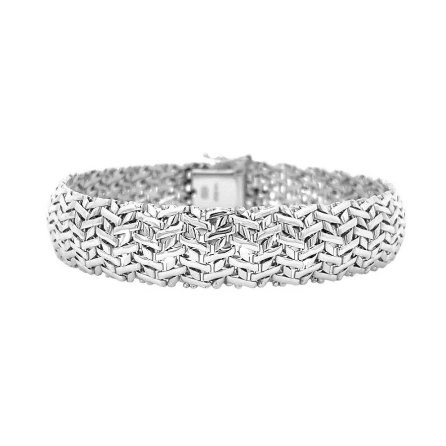 Jewelry ESTATE JEWELRY | 14Ky Vintage Domed Mesh Bracelet