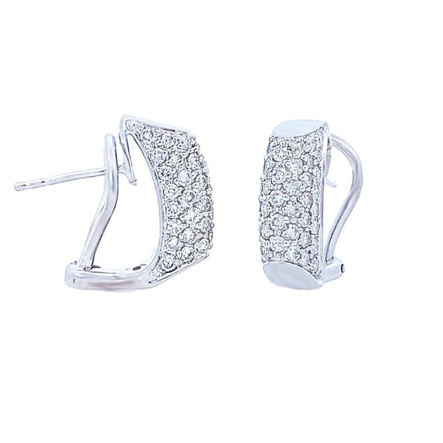 Jewelry ESTATE JEWELRY | Vintage 1Ct Pave Hoops