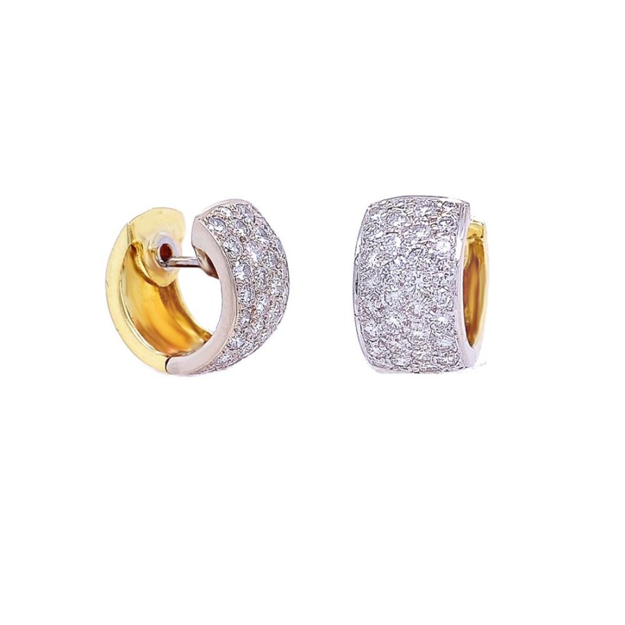 Jewelry ANTIQUE REFLECTIONS | 18K 2-Tone Wide Vintage 2Ct Pa