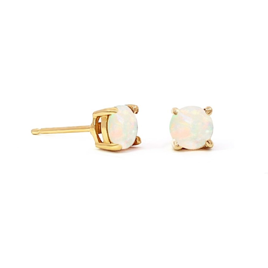 Jewelry IN THE ROUGH NY CORP | 14Ky 5Mm 4-Prong Opal Studs