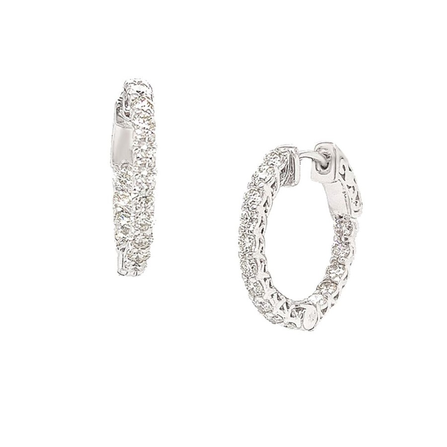 Jewelry IDD USA LLC | 1-1/2Ct Diamond In-Out Hoops