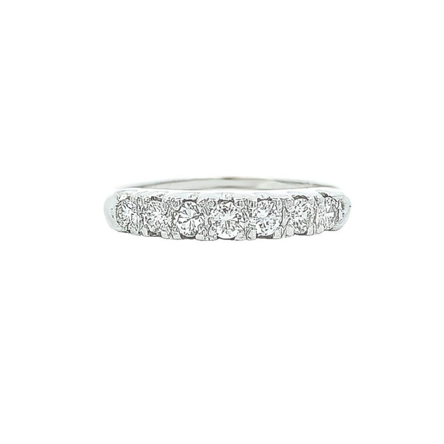 Jewelry ESTATE JEWELRY | 14Kw Vintage 7-Diamond Band