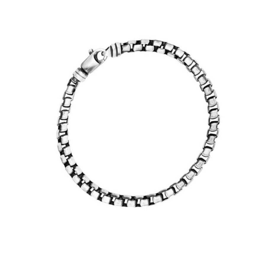 Jewelry ROYAL CHAIN | Mens Silver Gunmetal Bracelet