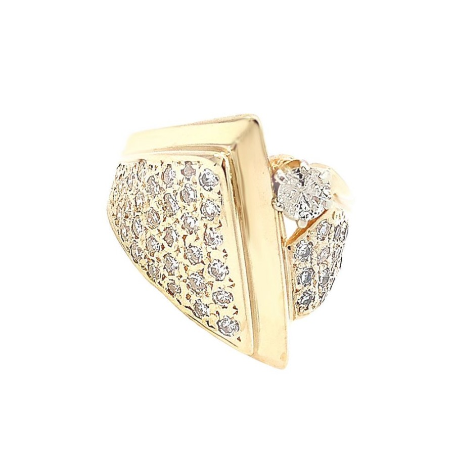 Jewelry ESTATE JEWELRY | Wide Offset 1Ct Pave Ring