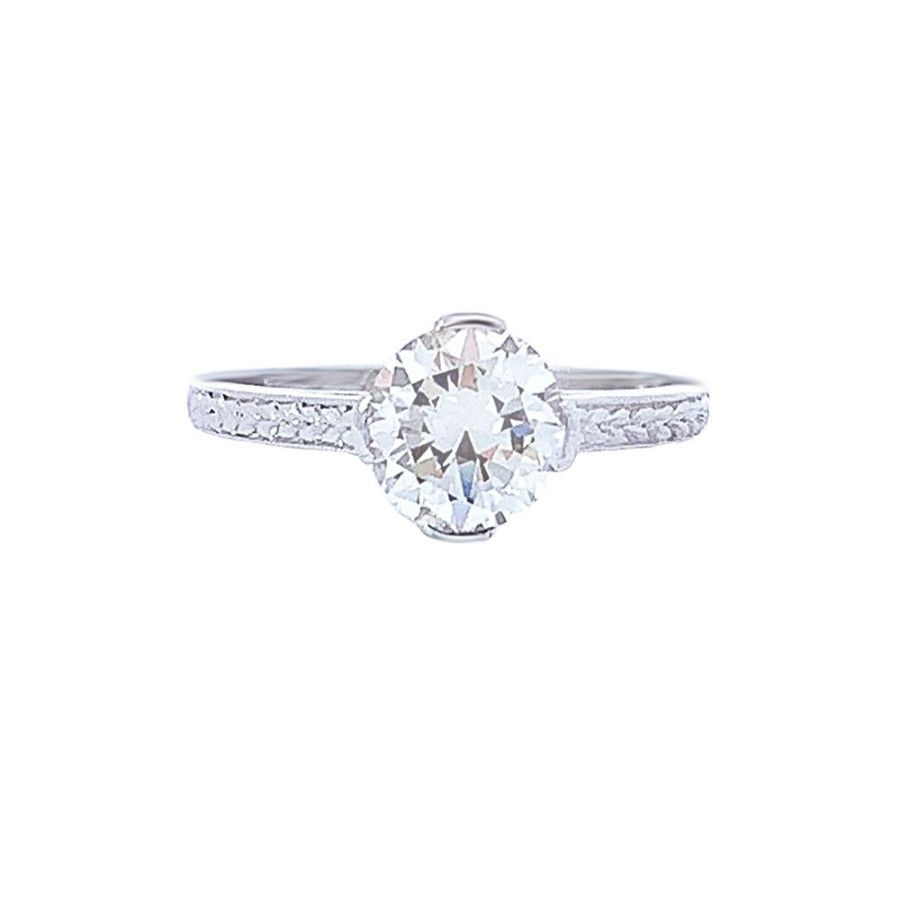 Jewelry ESTATE JEWELRY | Platinum 1Ct Vintage Ring