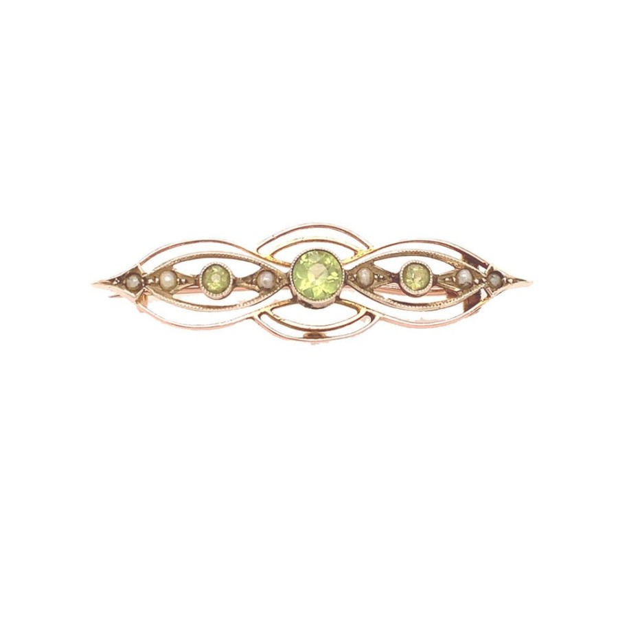 Jewelry ESTATE JEWELRY | Vintage Peridot Bar Pin