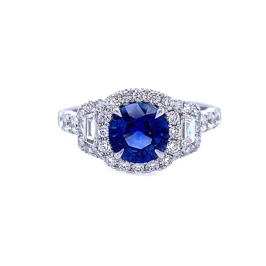 Jewelry MAX JEWELRY INC. | 18Kw Sapphire & Diamond Ring