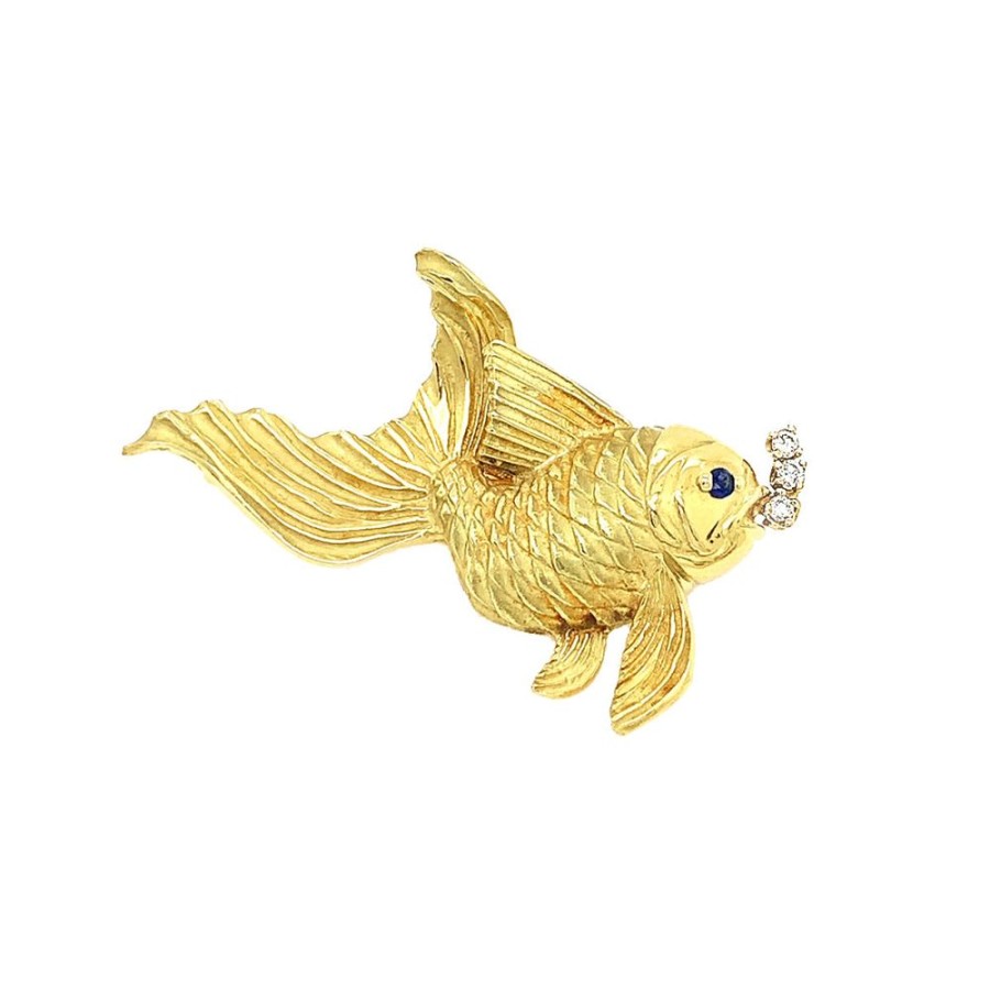 Jewelry ESTATE JEWELRY | 18Ky Vintage Goldfish Pin