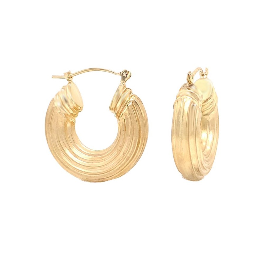 Jewelry ESTATE JEWELRY | 7/8" Vintage Fat, Ribbed Hoops