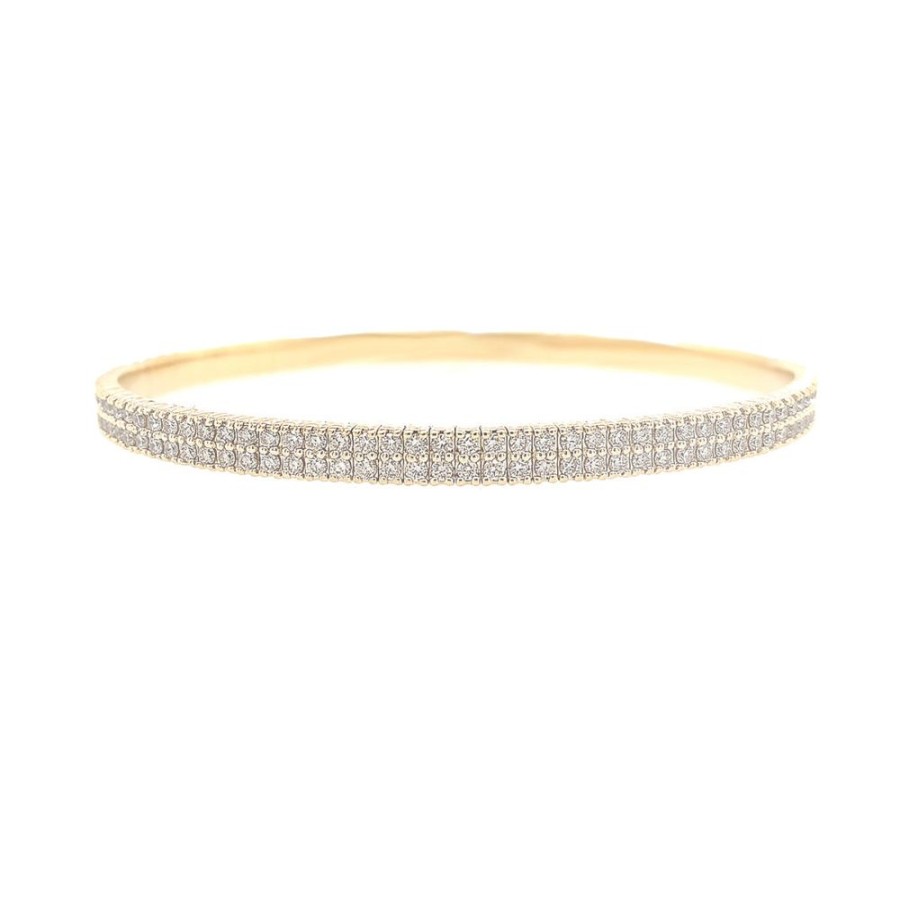 Jewelry IDD USA LLC | 14Ky 2-Row Diamond Flex Bangle