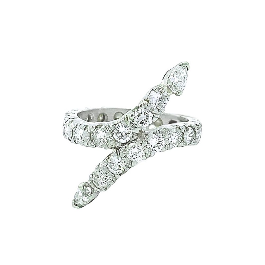 Jewelry ESTATE JEWELRY | Vintage 2Ct Diamond Bypass Ring