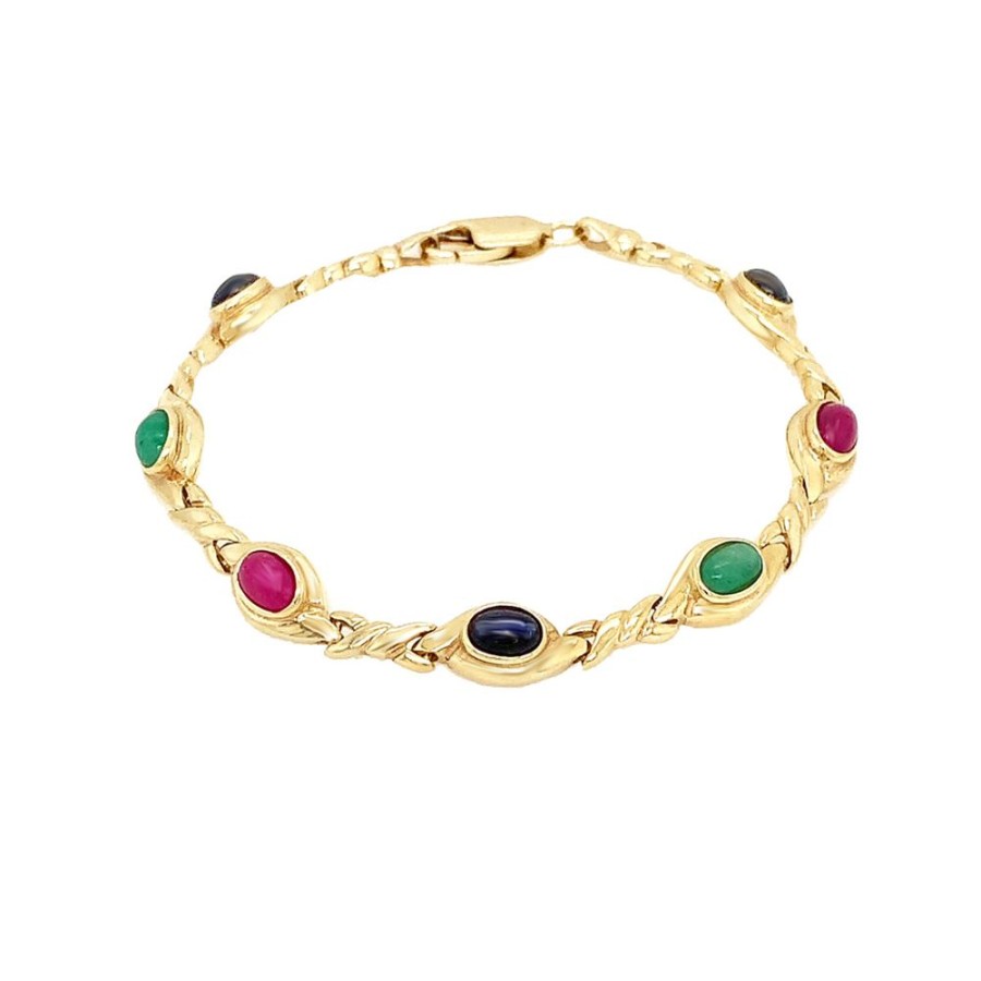 Jewelry ESTATE JEWELRY | Vintage Cabochon Gemstone Bracelet