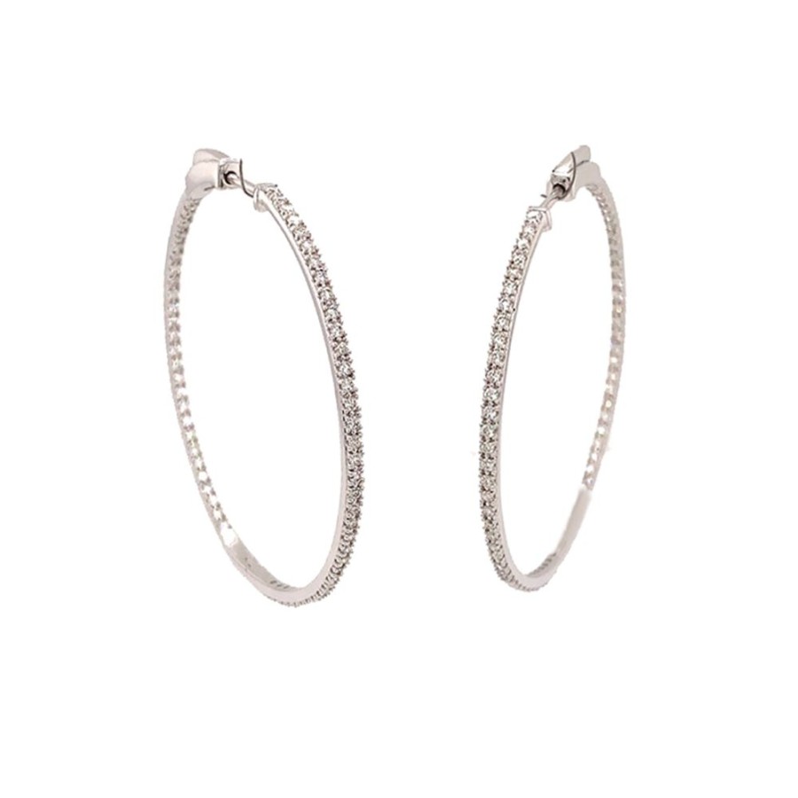 Jewelry IDD USA LLC | 1Ct Diamond In-Out Hoops