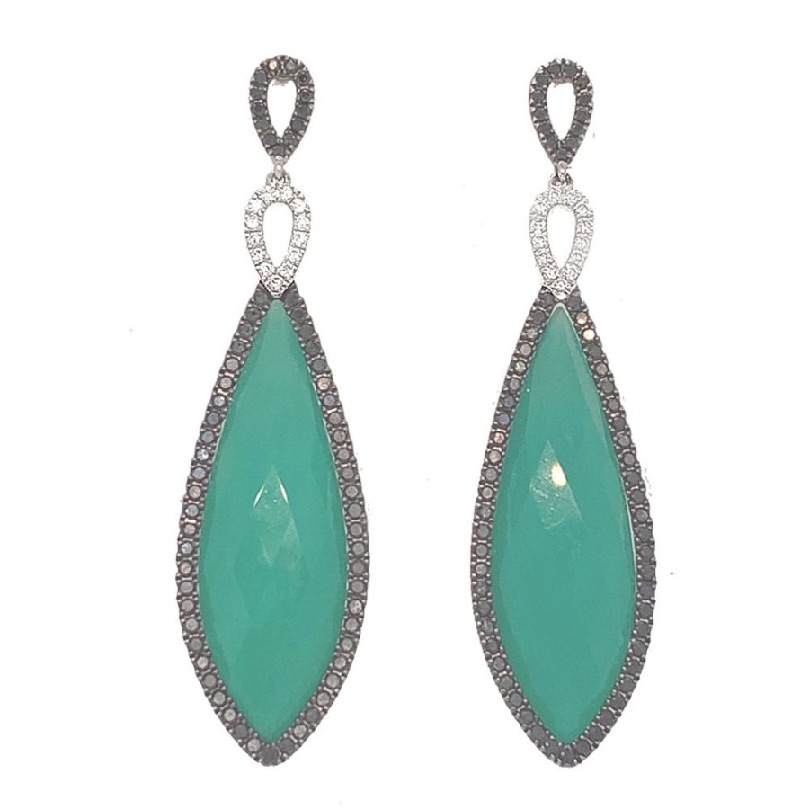 Jewelry CONSIGNMENT | Vintage Green Agate Pointed Drops