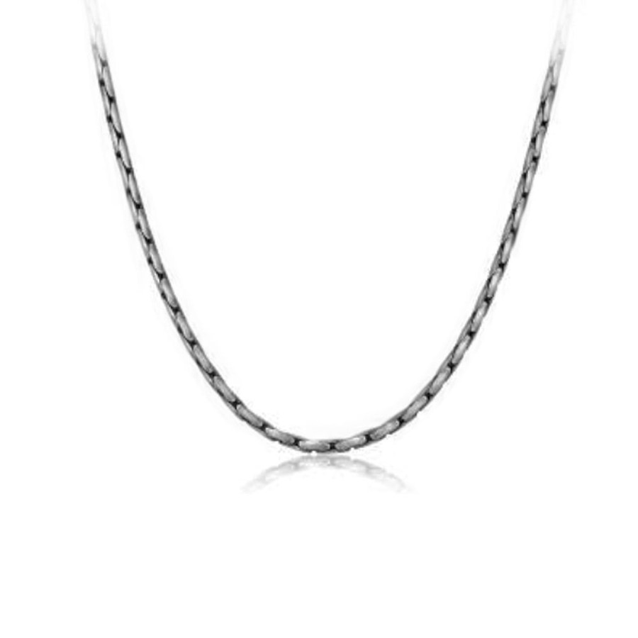 Jewelry ETHOS DIV PARIS 1901 | Gunmetal 22" Mens Franco Chain