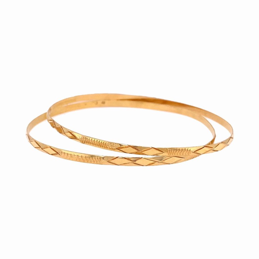 Jewelry ESTATE JEWELRY | Pair Of Thin Gold Bangles